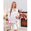 Ekouaer Nightgowns for Women Long Sleeve Button Down Bow Cuffs Sleep Shirt(Colorful Bow)