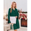 Ekouaer Nightgowns for Women Long Sleeve Button Down Bow Cuffs Sleep Shirt(Lake Green)