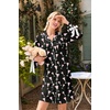 Ekouaer Nightgowns for Women Long Sleeve Button Down Bow Cuffs Sleep Shirt(Wine Glass)