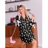 Ekouaer Nightgowns for Women Long Sleeve Button Down Bow Cuffs Sleep Shirt(Wine Glass)