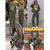 Ekouaer Women’s 2 Piece Lounge Sets Casual Matching Set 2026 Fashion Outfit(Army Green)