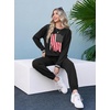Ekouaer Women’s 2 Piece Lounge Sets Casual Matching Set 2026 Fashion Outfit(Black Flag)