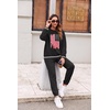 Ekouaer Women’s 2 Piece Lounge Sets Casual Matching Set 2026 Fashion Outfit(Black Flag)