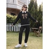 Ekouaer Women’s 2 Piece Lounge Sets Casual Matching Set 2026 Fashion Outfit(Black -Leopard Bow)