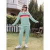 Ekouaer Women’s 2 Piece Lounge Sets Casual Matching Set 2026 Fashion Outfit(Ice Green-striped)