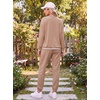 Ekouaer Women’s 2 Piece Lounge Sets Casual Matching Set 2026 Fashion Outfit(Khaki)