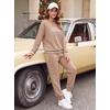 Ekouaer Women’s 2 Piece Lounge Sets Casual Matching Set 2026 Fashion Outfit(Khaki)