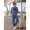 Ekouaer Women’s 2 Piece Lounge Sets Casual Matching Set 2026 Fashion Outfit(Navy Blue-nope)