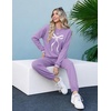 Ekouaer Women’s 2 Piece Lounge Sets Casual Matching Set 2026 Fashion Outfit(Purple Bow)