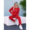 Ekouaer Women’s 2 Piece Lounge Sets Casual Matching Set 2026 Fashion Outfit(Red Merry)