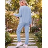 Ekouaer Women’s 2 Piece Lounge Sets Casual Matching Set 2026 Fashion Outfit(Sky Blue Bow)