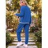 Ekouaer Women’s 2 Piece Lounge Sets Casual Matching Set 2026 Fashion Outfit(Sky Blue Letter)