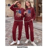 Ekouaer Women’s 2 Piece Lounge Sets Casual Matching Set 2026 Fashion Outfit(Wine Red Flag)
