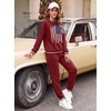 Ekouaer Women’s 2 Piece Lounge Sets Casual Matching Set 2026 Fashion Outfit(Wine Red Flag)