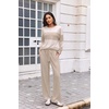 Ekouaer Women’s 2 Piece Sets Striped Lounge Sets Outfits Matching Clothing(Beige White Combo)