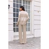 Ekouaer Women’s 2 Piece Sets Striped Lounge Sets Outfits Matching Clothing(Beige White Combo)