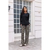 Ekouaer Women’s 2 Piece Sets Striped Lounge Sets Outfits Matching Clothing(Black Leopard Combo)