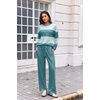 Ekouaer Women’s 2 Piece Sets Striped Lounge Sets Outfits Matching Clothing(Light Green Combo)
