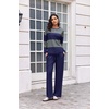 Ekouaer Women’s 2 Piece Sets Striped Lounge Sets Outfits Matching Clothing(Navy Grey Combo)