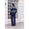 Ekouaer Women’s 2 Piece Sets Striped Lounge Sets Outfits Matching Clothing(Navy Grey Combo)