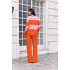 Ekouaer Women’s 2 Piece Sets Striped Lounge Sets Outfits Matching Clothing(Orange Pink Combo)