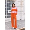 Ekouaer Women’s 2 Piece Sets Striped Lounge Sets Outfits Matching Clothing(Orange Pink Combo)