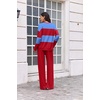 Ekouaer Women’s 2 Piece Sets Striped Lounge Sets Outfits Matching Clothing(Red Blue Combo)