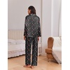 Ekouaer Womens Christmas Pajamas Silk Satin Pjs 2 Piece Striped Loungewear(Christmas Black Candy Cane)