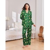 Ekouaer Womens Christmas Pajamas Silk Satin Pjs 2 Piece Striped Loungewear(Christmas Green Gingerbread Man)