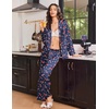 Ekouaer Womens Christmas Pajamas Silk Satin Pjs 2 Piece Striped Loungewear(Christmas Navy Candy Cane)