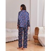 Ekouaer Womens Christmas Pajamas Silk Satin Pjs 2 Piece Striped Loungewear(Christmas Navy Candy Cane)
