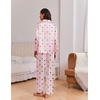 Ekouaer Womens Christmas Pajamas Silk Satin Pjs 2 Piece Striped Loungewear(Christmas Pink Wreath)