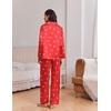Ekouaer Womens Christmas Pajamas Silk Satin Pjs 2 Piece Striped Loungewear(Christmas Red Bow)
