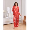 Ekouaer Womens Christmas Pajamas Silk Satin Pjs 2 Piece Striped Loungewear(Christmas Red Tree)
