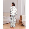 Ekouaer Womens Christmas Pajamas Silk Satin Pjs 2 Piece Striped Loungewear(Christmas White Santa Claus)