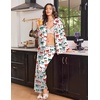 Ekouaer Womens Christmas Pajamas Silk Satin Pjs 2 Piece Striped Loungewear(Colorful Bow)