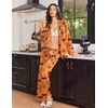 Ekouaer Womens Christmas Pajamas Silk Satin Pjs 2 Piece Striped Loungewear(Halloween)