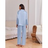 Ekouaer Womens Christmas Pajamas Silk Satin Pjs 2 Piece Striped Loungewear(Stripe Blue)