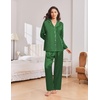 Ekouaer Womens Christmas Pajamas Silk Satin Pjs 2 Piece Striped Loungewear(Stripe Green)