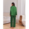 Ekouaer Womens Christmas Pajamas Silk Satin Pjs 2 Piece Striped Loungewear(Stripe Green)