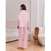 Ekouaer Womens Christmas Pajamas Silk Satin Pjs 2 Piece Striped Loungewear(Stripe Pink Heart)