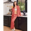 Ekouaer Womens Christmas Pajamas Silk Satin Pjs 2 Piece Striped Loungewear(Stripe Red Bow)