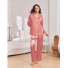 Ekouaer Womens Christmas Pajamas Silk Satin Pjs 2 Piece Striped Loungewear(Stripe Red White)