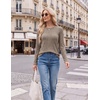 Ekouaer Womens Long Sleeve Shirts Business Casual Tops Fall Winter Thermal(Coffee)
