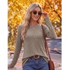 Ekouaer Womens Long Sleeve Shirts Business Casual Tops Fall Winter Thermal(Coffee)