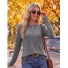 Ekouaer Womens Long Sleeve Shirts Business Casual Tops Fall Winter Thermal(Dark Gray)