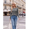 Ekouaer Womens Long Sleeve Shirts Business Casual Tops Fall Winter Thermal(Dark Gray)