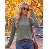 Ekouaer Womens Long Sleeve Shirts Business Casual Tops Fall Winter Thermal(Green)
