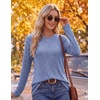 Ekouaer Womens Long Sleeve Shirts Business Casual Tops Fall Winter Thermal(Navy)