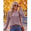 Ekouaer Womens Long Sleeve Shirts Business Casual Tops Fall Winter Thermal(Purple Red)
